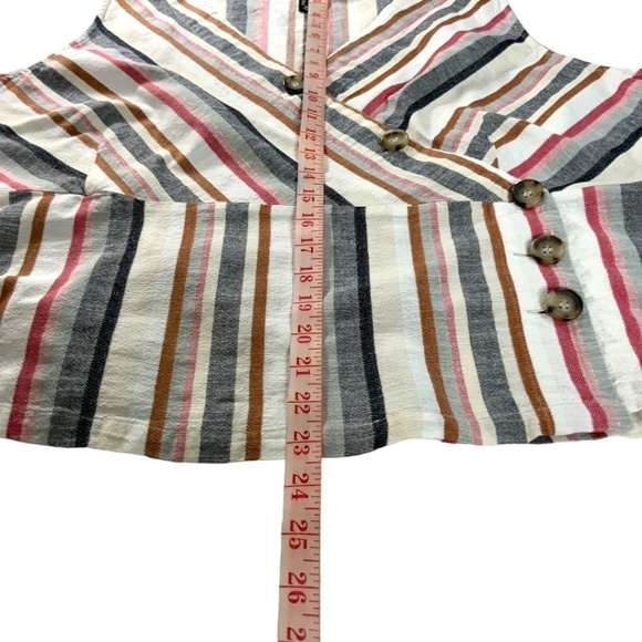 𝅺LOVE & LEGEND Faux Wrap Cotton Sleeveless Stripe V-Neck Top Sz 3X - Picture 7 of 7